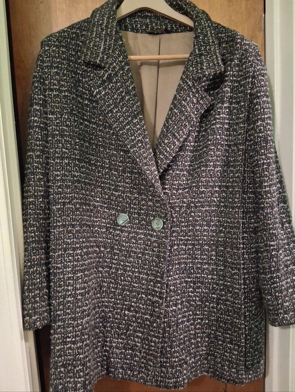 Joseph Alan Women’s Tweed Blazer Jacket in Black and White